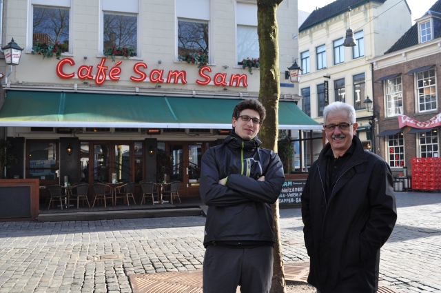 Sam touring the sites of homage with Frans in Breda