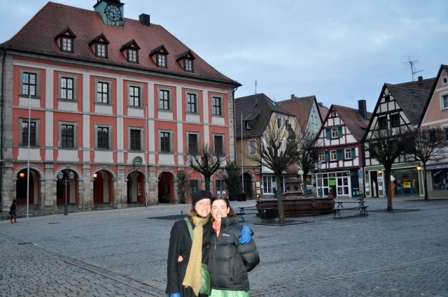 Abby and Francesca in Neustadt main square